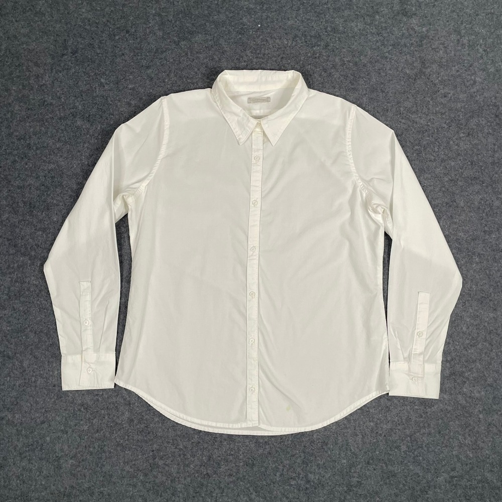Outerknown Button Up Shirt Mens L White Organic Cotton Long Sleeve